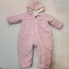 babyGAP　フリース ピンク ロンパース フード付き