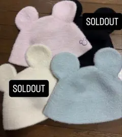 ミッキーマウス耳付きハット　ピンク，ブルー