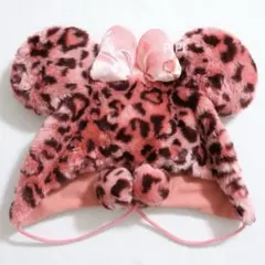 ディズニー　ミニー　ヒョウ柄　ファンキャップ　ピンク　レオパード