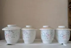 花柄 茶碗蒸し椀 4個セット