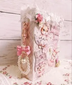 おすそ分けコラージュ素材収納book型ボックス素材入❁⃘*.゜リボンチャーム付き