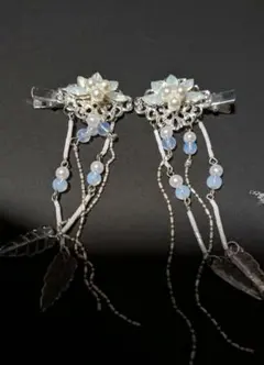 ジュエリーセット 4点　ダブルフィンガーリング　指輪　髪飾り　イヤーカフ