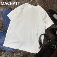 美品＊MACHATT モックネックオーバーTシャツ　ホワイト　白　綿100%のサムネイル