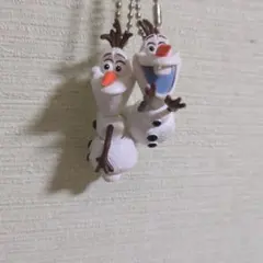 オラフ ストラップ 2体 クリスマス　 キーホルダー　アナ雪　アナと雪の女王