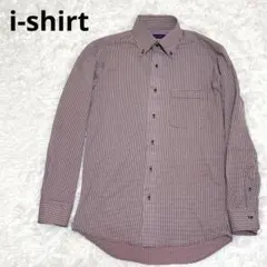 i-shirt アイシャツ ノンアイロン チェック柄 長袖 美品 S37-80