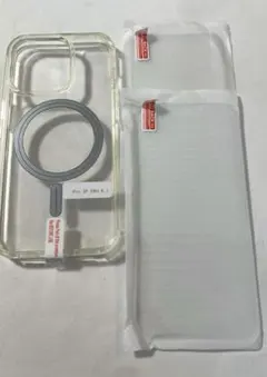 iPhone14Pro 用 クリアケース+ガラスフィルム2枚セット