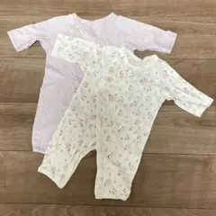 プティマイン　オーガニック　2WAYオール　ロンパース　2枚セット　50-70