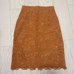 オレンジ レース タイトスカート サイズ3のサムネイル