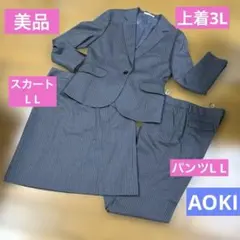 LES MUES アオキ　スーツ セットアップ　3L L L 濃グレー