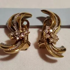 No.851エレガント ゴールド色 クリップ式イヤリング