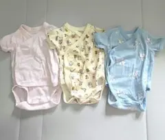 ベビー服　肌着　ユニクロ　ボディスーツ　前開き　60サイズ　3点セット