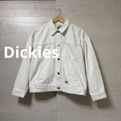 Dickies★デニムジャケット ホワイト 小さいサイズ ロゴ カジュアル 羽織