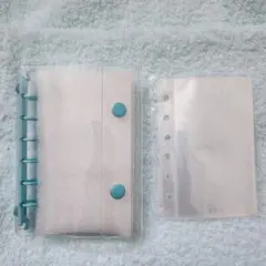 最安値！シール帳 A7 透明 リフィル付き 10枚 シール台紙 バインダー 水色