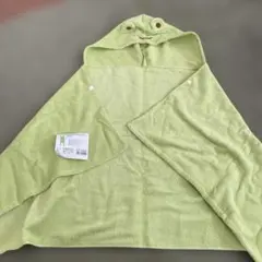 【新品未使用！】　カエル　デザイン フード付きタオル 約60x120cm