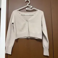 SNIDEL ピンク系　カーディガン　ショート丈　ビジューボタン