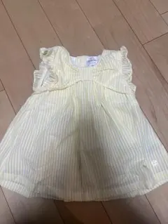 futafuta（フタフタ）イエローのストライプワンピ90センチ