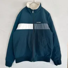 トミーヒルフィガー TOMMY リバーシブル ボアブルゾン 黒白 M
