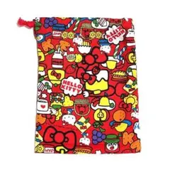 【新品】サンリオ ハローキティ 巾着 給食袋 小物入れ ポーチ 平成 レトロ