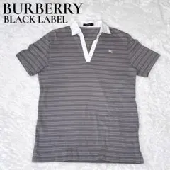 BURBERRY BLACK LABEL バーバリー ポロシャツ グレー L