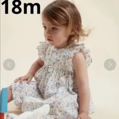 Petit Bateau ワンピース　18m 81cm 花柄　ブルマ付のサムネイル