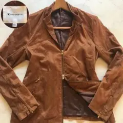 未使用級/XLサイズ✨タケオキクチ ライダース スウェード キャメルダブルジップ