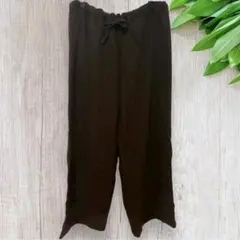 UNIQLO ユニクロ イージーワイドパンツ L 毛混合 ウエストゴム カーキ