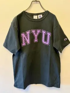 チャンピオン T1011 USA製 NYU Tシャツ 濃紺 M