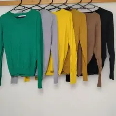 長袖ニットセーター 6色セットまとめ売り