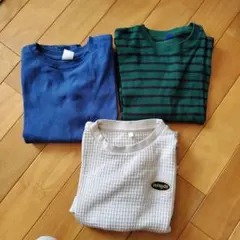 3枚セットユニクロ他 長袖カットソー 120サイズ グレー