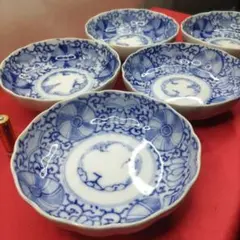 古伊万里　色絵　なます皿　3枚　江戸期　傷無し　「福」 Yahoo!オークション - 古伊万里(江戸時代)赤絵なます皿5枚揃 手描手作