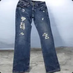 GUESSVERMONT SLIM STRAIGHT綿100%ダメージデニム29