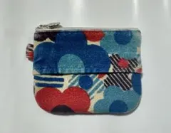 マリークワント　ポーチ　赤 青 花柄　ポケットティッシュ ケース パイル地