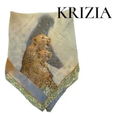 スカーフ KRIZIA アニマル柄　84×84 イタリア製　シルクのサムネイル