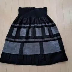 COMME CA ISM フレアスカート 黒グレー