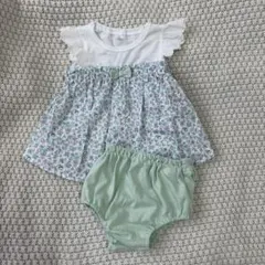 花柄フリルトップスとショートパンツセット 80のサムネイル