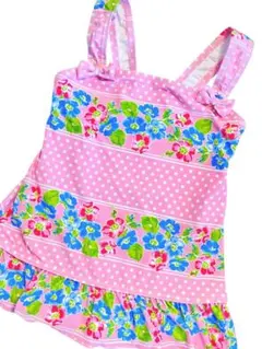 ワンピース水着130 お花柄 ピンク　グレイス