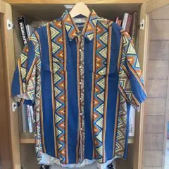 ☺︎USED古着☺︎ラングラー　ウエスタンシャツ　半袖　アロハ　総柄　オーバーサイズ