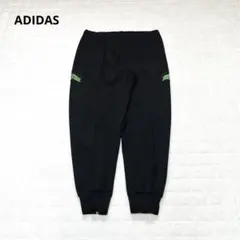 【アディダス】トラックパンツ　スポーツ　ロゴ　ラフ　カジュアル　ブラック　黒　Lのサムネイル