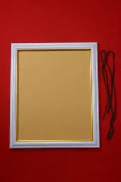 木製額縁　木製フレーム　半切　ゴールド/パールブルー