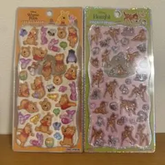 【正規品】プチドロップステッカーDisney プーさんとバンビ2点セット