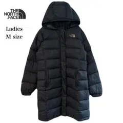 ノースフェイス ダウンコート レディース M ネイビー 刺繍ロゴ 700フィル