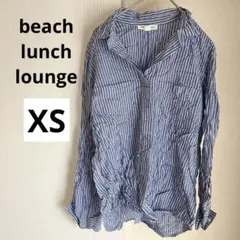 beach lunch lounge 長袖シャツ 【XS】 青白ストライプ