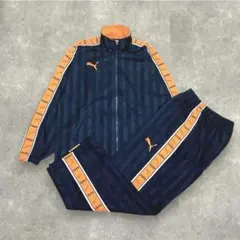希少モデル PUMA セットアップ メンズSS ストライプ 紺×橙 Y2K