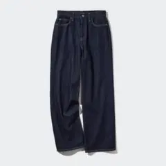 新品未使用 ユニクロ ワイドストレートジーンズ ネイビー
