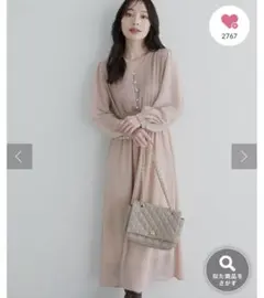 ナチュラルクチュール 大人気 ピンタックプリーツ お上品　ワンピース