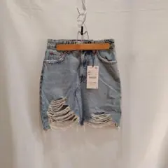新品 未使用 ZARA デニム パンツ風スカート