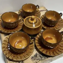 TSUJIMOTO TOKI コーヒーカップ＆ソーサー シュガーポット付 レトロ
