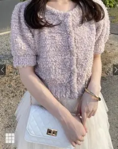 GRL グレイル　もこもこ半袖ニットカーディガン[dr587]のサムネイル