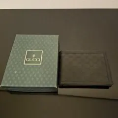 美品 希少 オールドグッチ ヴィンテージ GG柄キャンバス レザー 二折財布