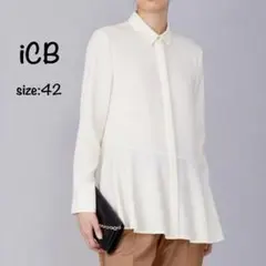 美品 ICB アイシービー リヨセルローン ペプラム ブラウス .のサムネイル